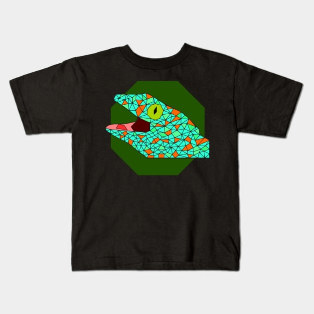 Geometric Tokay Gecko Kids T-Shirt by Wild Geometric